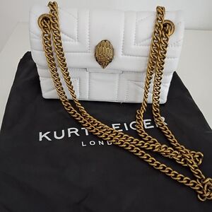 Kurt Geiger White Mini Bag with Gold Chain